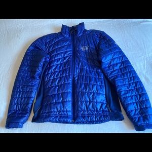 Mountain Hardwear, blue, outdoor down jacket.